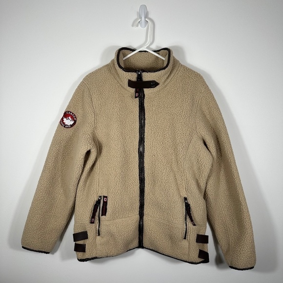 Canada Weather Gear Women's Full Zip Tan Sherpa Jacket Size XL - Picture 1 of 12